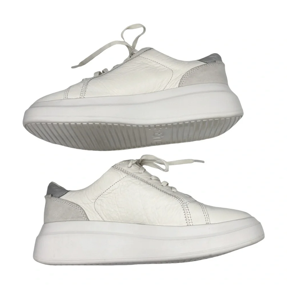 NWOB UGG Scape Platform White Leather and Suede Sneaker - Sz 9.5